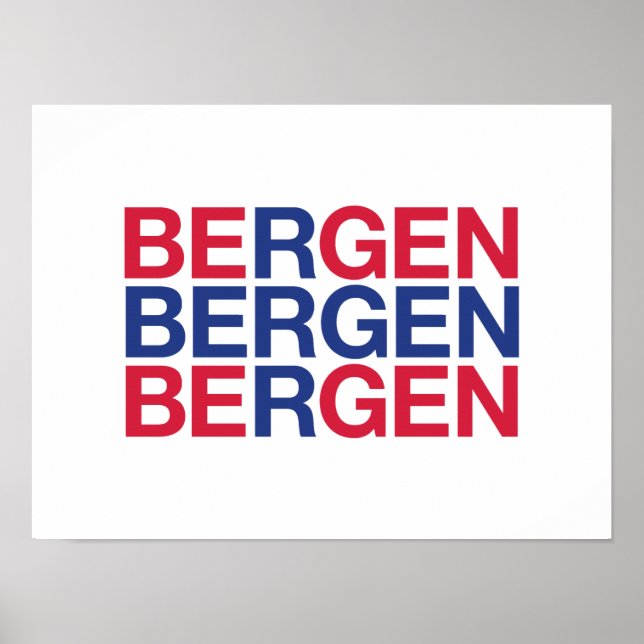 BERGEN Norwegian Flag Poster (Front)