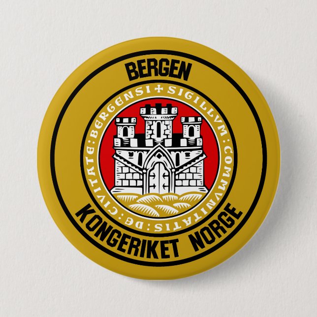 Bergen Round Emblem 7.5 Cm Round Badge (Front)
