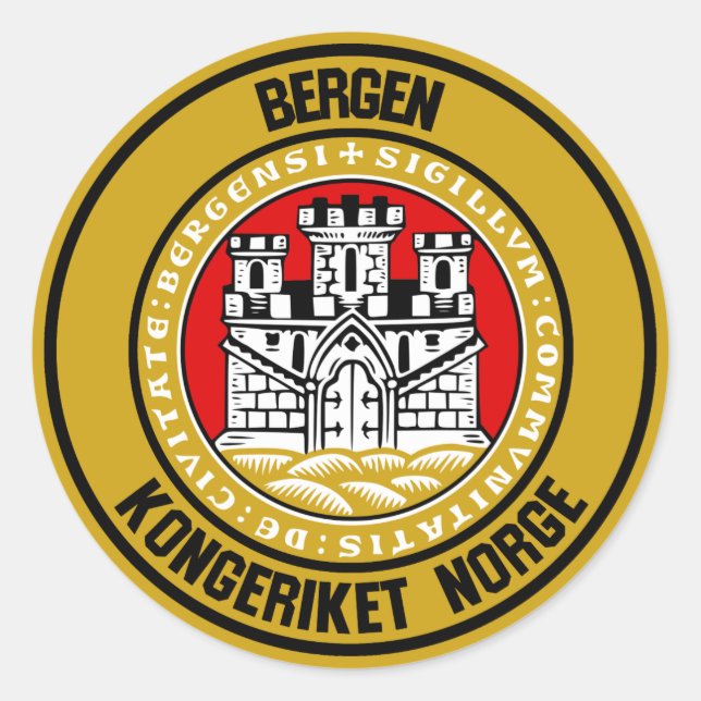 Bergen Round Emblem Classic Round Sticker (Front)