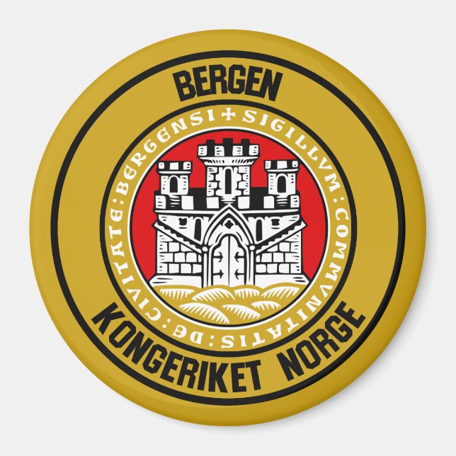 Bergen Round Emblem Magnet (Front)