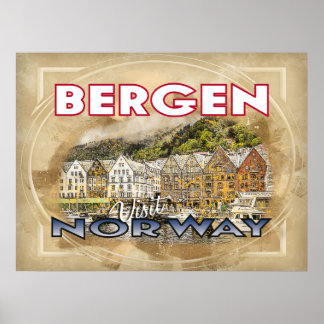 Bergen, Visit Norway Poster