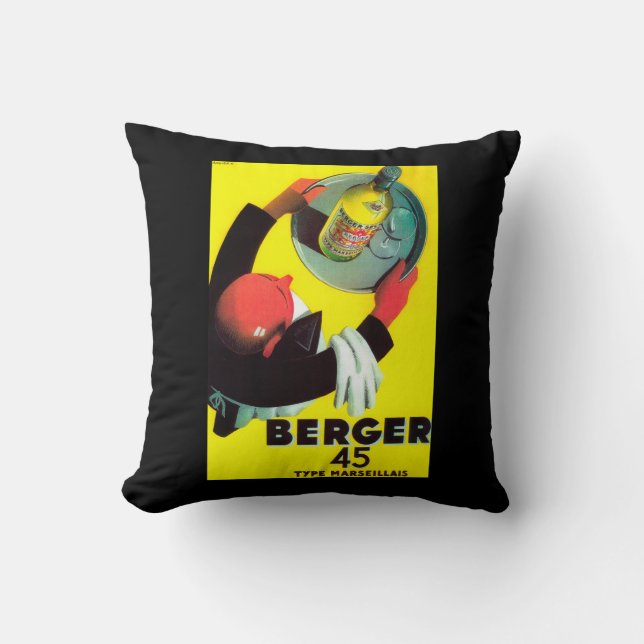 Berger 45 Vintage PosterEurope Cushion (Front)