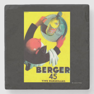 Berger 45 Vintage PosterEurope Stone Coaster