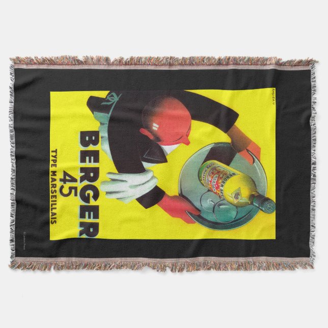 Berger 45 Vintage PosterEurope Throw Blanket (Front)