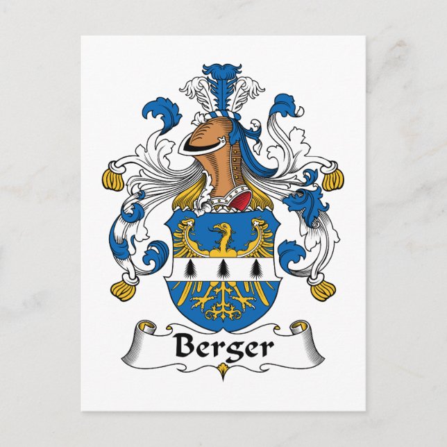 Berger Family Crest Postcard (Front)