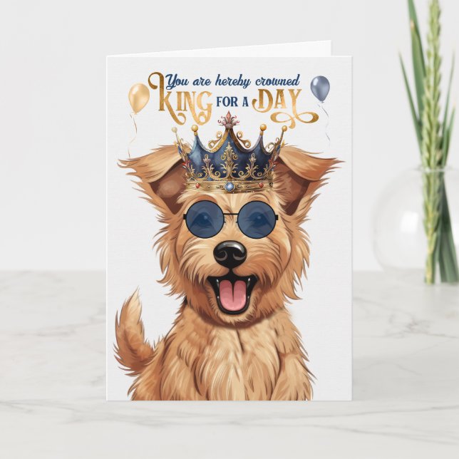 Berger Picard Dog King for Day Funny Birthday Card (Front)