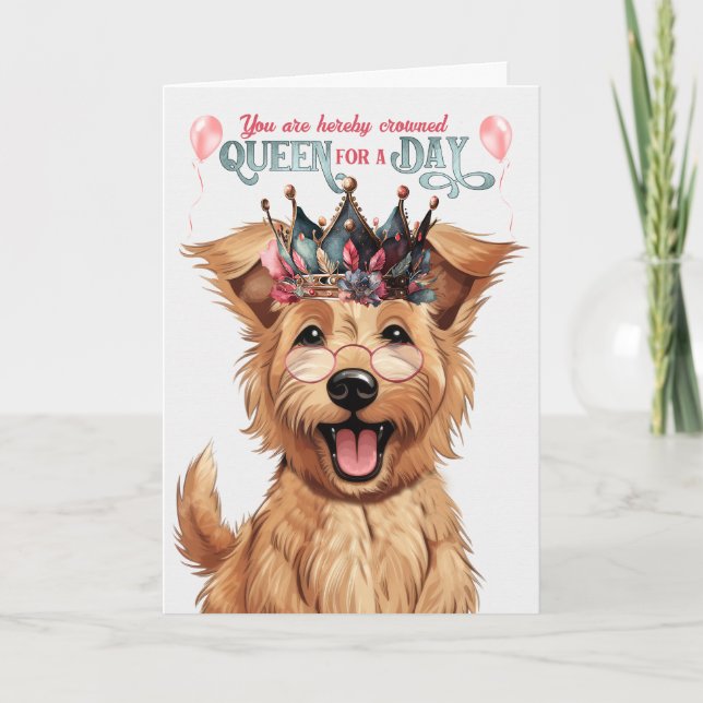 Berger Picard Dog Queen for Day Funny Birthday Card (Front)