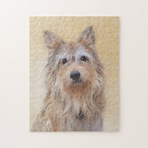 Berger Picard Painting - Cute Original Dog Art Jigsaw Puzzle