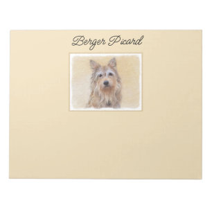 Berger Picard Painting - Cute Original Dog Art Notepad