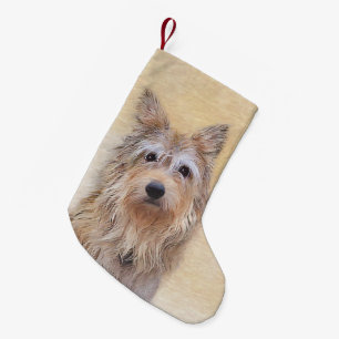 Berger Picard Painting - Cute Original Dog Art Small Christmas Stocking