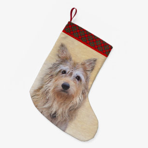 Berger Picard Painting - Cute Original Dog Art Small Christmas Stocking