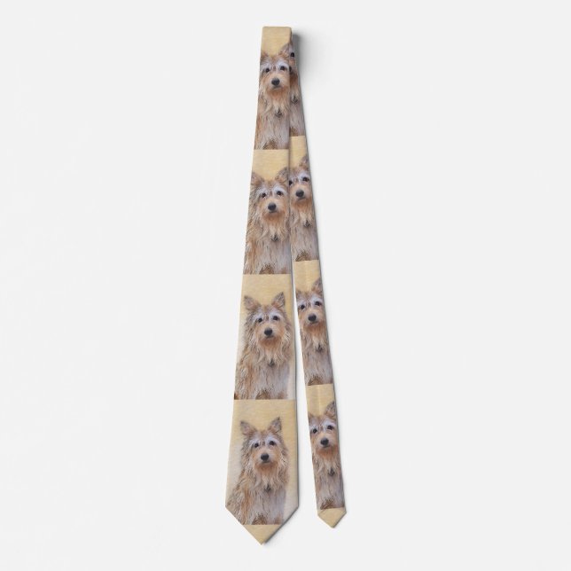 Berger Picard Painting - Cute Original Dog Art Tie (Front)