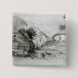 Berger's House, Valparaiso, 1834 15 Cm Square Badge