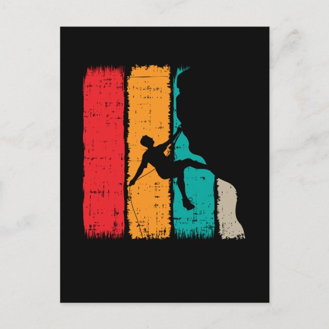 Bergsteiger Retro Vintage Klettern Bouldern Postcard (Front)