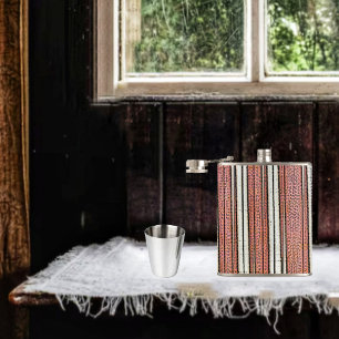 Beribboned Stripes Hip Flask