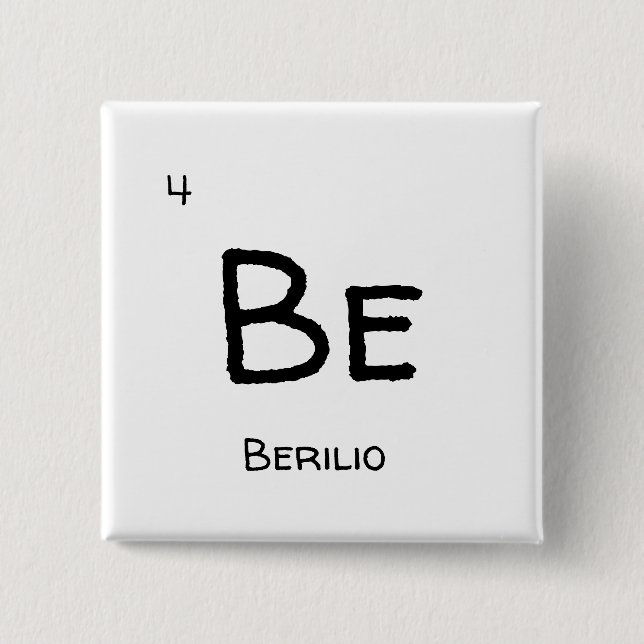 berilium Be 15 Cm Square Badge (Front)