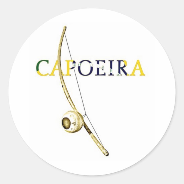 Berimbau Capoeira Classic Round Sticker (Front)