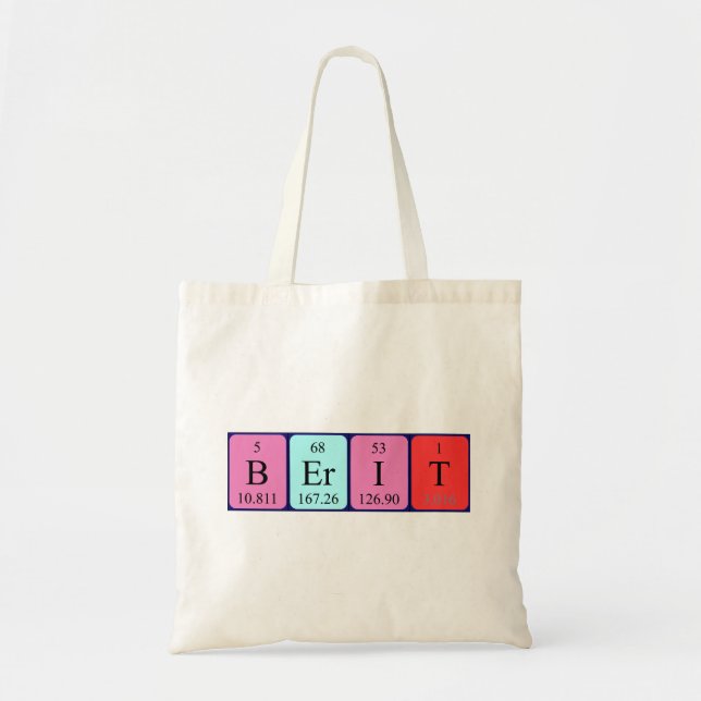 Berit periodic table name tote bag (Front)