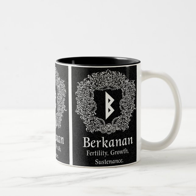 Berkanan Rune /Fertility / Black Version Two-Tone Coffee Mug (Right)