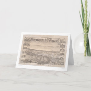 Berkeley, CA. Panoramic Map 1891 (0099A) -Restored Card