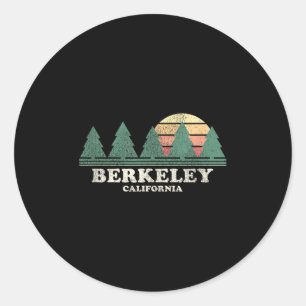 Berkeley Ca Vintage Throwback Tee Retro 70s Design Classic Round Sticker
