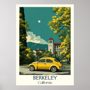 Berkeley California Art Print   Retro University