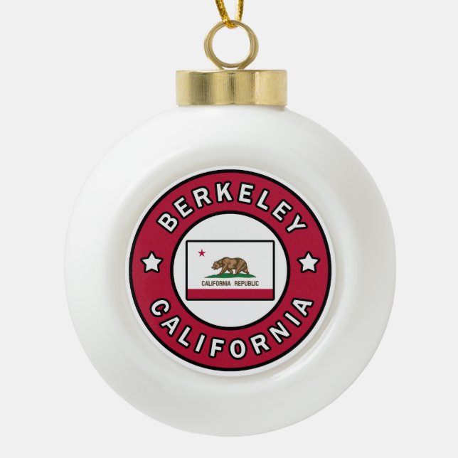 Berkeley California Ceramic Ball Christmas Ornament (Front)