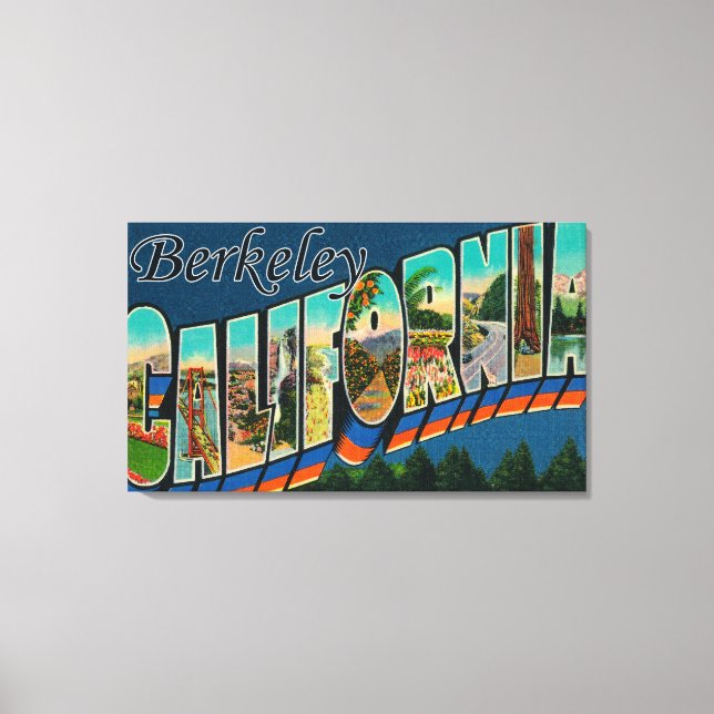 Berkeley, California - Large Letter Scenes Canvas Print (Front)