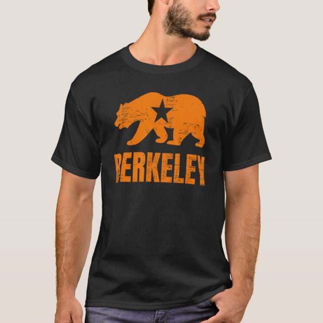 Berkeley California Republic Bear Distressed Vinta T-Shirt (Front)