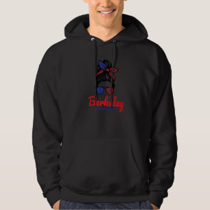 Berkeley California Retro Messy Bun Hoodie