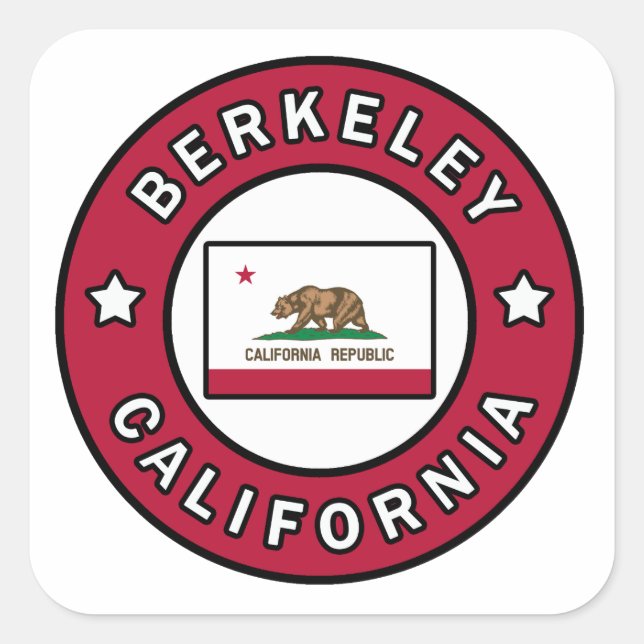 Berkeley California Square Sticker (Front)