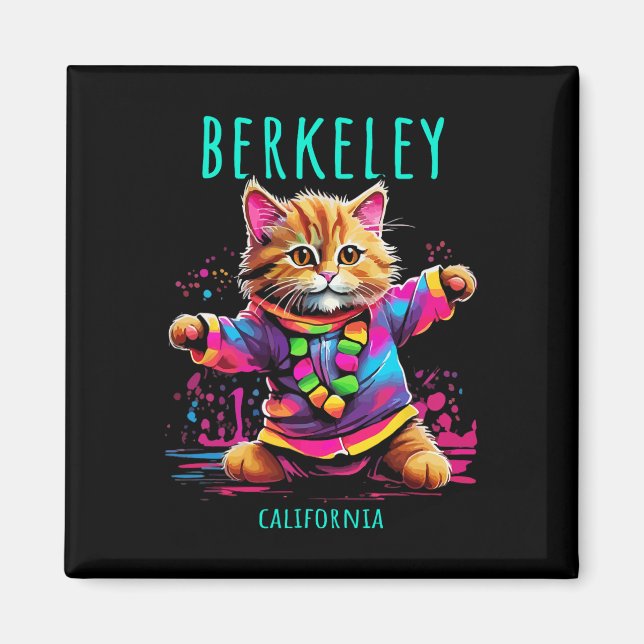 Berkeley California Usa Fun Cute Colourful Dancing Magnet (Front)