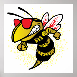 BERKELEY HIGH SCHOOL "FUNKY" VERSION YELLOWJACK POSTER