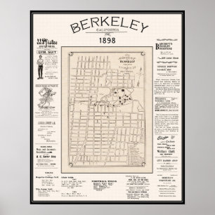 Berkeley Map 1898 Poster