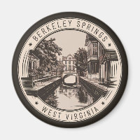 Berkeley Springs West Virginia Illustration Badge