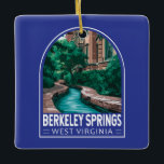 Berkeley Springs West Virginia Illustration Travel Ceramic Ornament<br><div class="desc">Berkeley Springs retro vector travel design. Nestled in the West Virginia mountains,  Berkeley Springs has attracted visitors to its natural hot springs and unique,  artistic culture.</div>