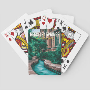 Berkeley Springs West Virginia Illustration Travel Playing Cards