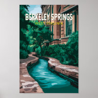 Berkeley Springs West Virginia Illustration Travel