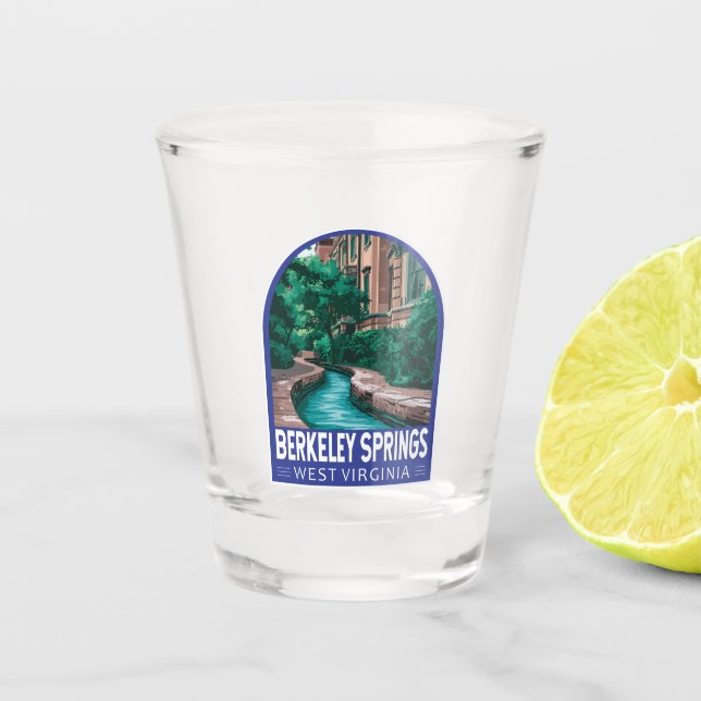 Berkeley Springs West Virginia Illustration Travel Shot Glass (Front)