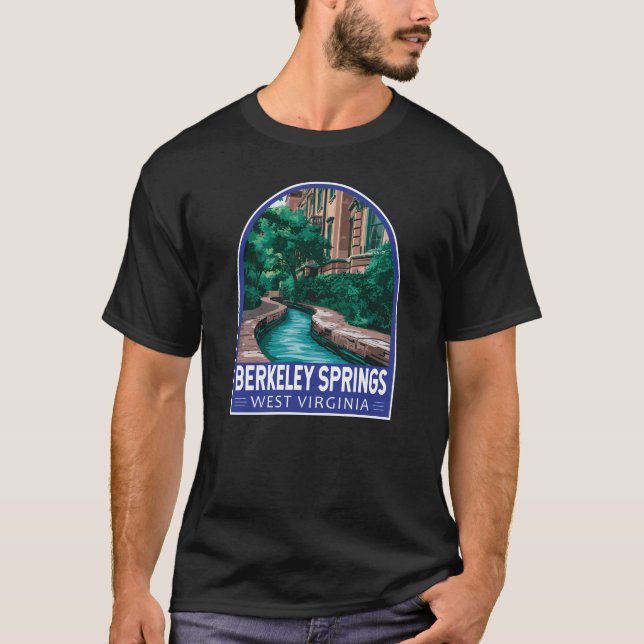 Berkeley Springs West Virginia Illustration Travel T-Shirt (Front)