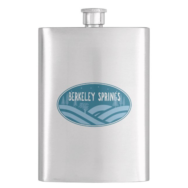 Berkeley Springs West Virginia Outdoors Hip Flask (Front)
