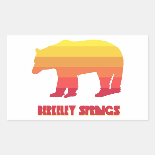 Berkeley Springs West Virginia Rainbow Bear Rectangular Sticker (Front)