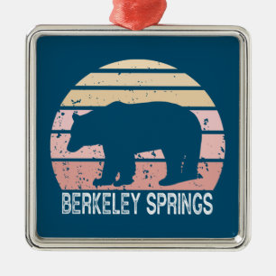 Berkeley Springs West Virginia Retro Bear Metal Tree Decoration