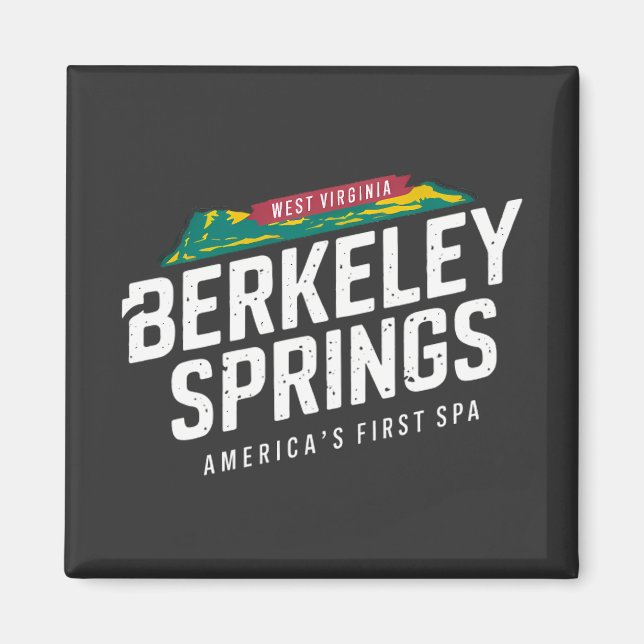 Berkeley Springs West Virginia Travel Art Logo Magnet (Front)