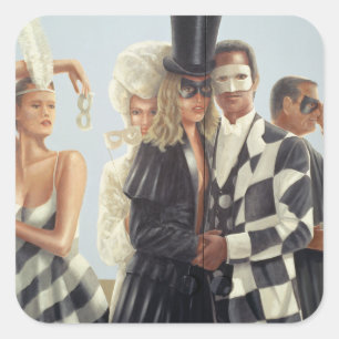 Berkley Hotel Mural - 1 Square Sticker