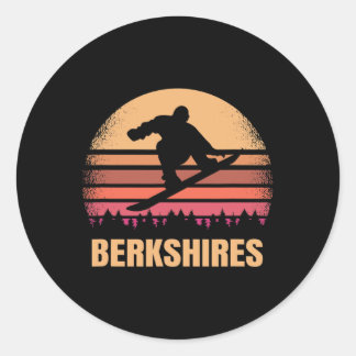 Berkshires Machusetts Snowboarding Outdoor Ma 80s Classic Round Sticker