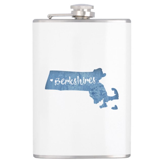 Berkshires Massachusetts Wood Grain Hip Flask (Front)