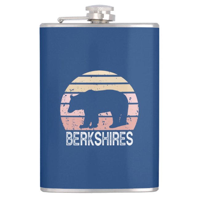 Berkshires Retro Bear Hip Flask (Front)