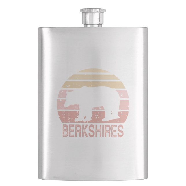 Berkshires Retro Bear Hip Flask (Front)