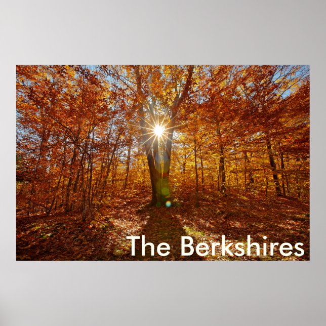 Berkshires Sunset Vibrant Fall Foliage, Western MA Poster (Front)